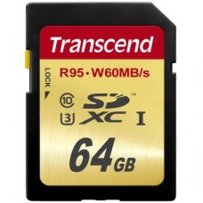 Карта памяти Transcend 64GB SDXC class 10 UHS-I U3 (TS64GSDU3)