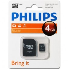 Карта памяти Philips 4GB microSDHC Class 4 (FM04MA35B/97)