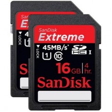 Карта памяти SanDisk 16GB SDHC Extreme Twin pack Class 10 UHS (SDSDX2-016G-X46)