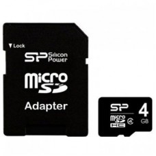 Карта памяти Silicon Power 4Gb microSDHC class 4 (SP004GBSTH004V10SP)