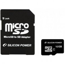Карта памяти Silicon Power 16Gb MicroSD class 10 (SP016GBSTH010V10SP)