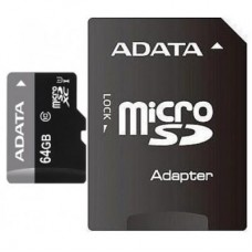 Карта памяти ADATA 64GB microSD class 10 UHS-I (AUSDX64GUICL10-RA1)