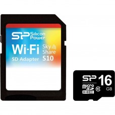 Карта памяти Silicon Power 16GB microSD class 10 Sky Share (SP016GBWSAS10HAK)