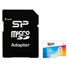 Карта памяти Silicon Power 8GB microSD class10 UHS-I Elite COLOR (SP008GBSTHBU1V20SP)