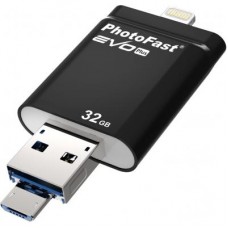 USB флеш накопитель PhotoFast 32GB i-Flashdrive EVO Plus Black USB3.0-microUSB/Lightning (EVOPLUS32GBU3)