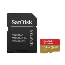 Карта памяти SanDisk 64GB microSDXC Class10 UHS-I V30 4K Extreme (SDSQXVF-064G-GN6MA)