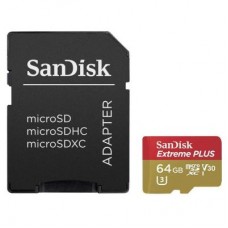 Карта памяти SanDisk 64GB microSDXC Class10 UHS-I V30 4K Extreme Plus (SDSQXWG-064G-GN6MA)