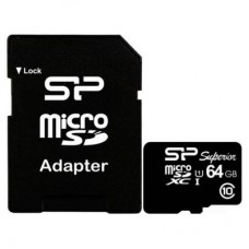 Карта памяти Silicon Power 64GB microSDXC Class10 UHS-I (SP064GBSTXDU1V10SP)
