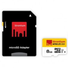 Карта памяти Strontium Flash 8GB Class 10 UHS-I Nitro Lite 200x + SD adapter (SRL8GTFU1)