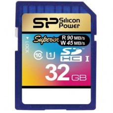 Карта памяти Silicon Power 32GB SDHC class 10 UHS-I U1 Superior (SP032GBSDHCU1V10)