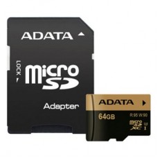Карта памяти ADATA 64GB microSD class 10 XPG UHS-I U3 (AUSDX64GXUI3-RA1)