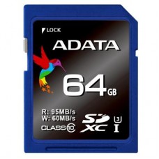 Карта памяти ADATA 64GB SDXC class 10 UHS-I U3 (ASDX64GUI3CL10-R)