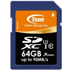 Карта памяти Team 64GB SDXC Class 10 UHS-I/U3 XTreem (TSDXC64GU301)