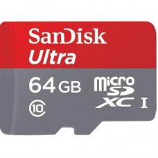 Карта памяти SanDisk 64GB microSD Class 10 UHS-I Ultra (SDSQUNS-064G-GN3MN)