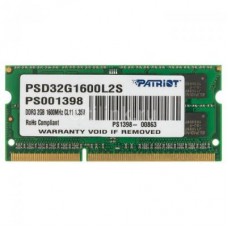 Модуль памяти для ноутбука SoDIMM DDR3L 2GB 1600 MHz Patriot (PSD32G1600L2S)