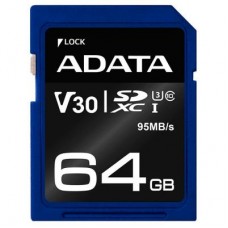 Карта памяти ADATA 64GB SDXC class 10 UHS-I U3 V30 (ASDX64GUI3V30S-R)