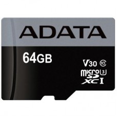 Карта памяти ADATA 64GB microSD class 10 UHS-I U3 V30 Premier Pro (AUSDX64GUI3V30S-R)
