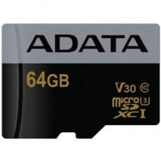 Карта памяти ADATA 64GB microSD class 10 UHS-I U3 V30 Premier Pro (AUSDX64GUI3V30G-R)