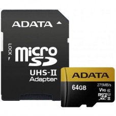Карта памяти ADATA 64GB microSD class 10 UHS-II U3 (AUSDX64GUII3CL10-CA1)
