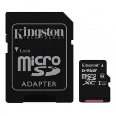 Карта памяти Kingston 64GB microSDXC class 10 UHS-I Canvas Select (SDCS/64GB)