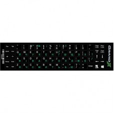 Наклейка на клавиатуру Grand-X 68 keys UA green, Latin white (GXDGUA)