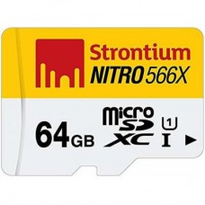 Карта памяти Strontium Flash 64GB microSDXC class 10 UHS-1 NITRO 566X (SRN64GTFU1R)