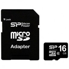 Карта памяти Silicon Power 16Gb microSDHC class 10 (SP016GBSTH010V10-SP)