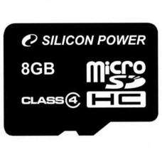 Карта памяти Silicon Power 8Gb microSDHC class 4 (SP008GBSTH004V10)