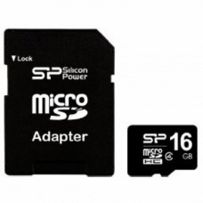 Карта памяти Silicon Power 16Gb microSDHC class 4 (SP016GBSTH004V10-SP)