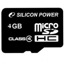 Карта памяти Silicon Power 4Gb microSDHC class 4 (SP004GBSTH004V10)
