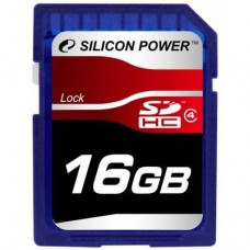 Карта памяти Silicon Power 16Gb SDHC class 4 (SP016GBSDH004V10)