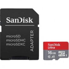 Карта памяти SanDisk 16GB microSDHC class 10 UHS-I A1 Ultra (SDSQUAR-016G-GN6IA)