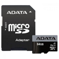 Карта памяти ADATA 64GB microSD class 10 UHS-I U3 A1 Premier Pro (AUSDX64GUI3V30SA1-RA1)