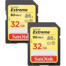 Карта памяти SanDisk 32GB SDHC class 10 V30 UHS-I U3 Extreme 2-pack (SDSDXVE-032G-GNCI2)
