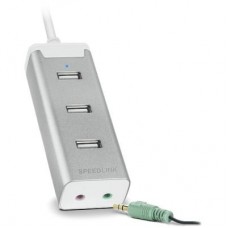 Концентратор Speedlink BARRAS Supreme USB Hub - Sound Card Combination, silver (SL-140003-SR)