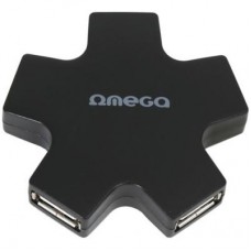 Концентратор Omega 4 Port USB 2.0 Hub Star black (OUH24SB)