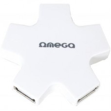 Концентратор Omega 4 Port USB 2.0 Hub Star White (OUH24SW)