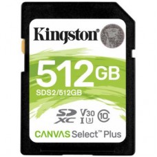 Карта памяти Kingston 512GB SDXC class 10 UHS-I U3 Canvas Select Plus (SDS2/512GB)