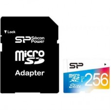 Карта памяти Silicon Power 256GB microSDXC class 10 UHS-I Elite Color (SP256GBSTXBU1V20SP)