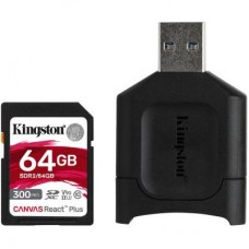 Карта памяти Kingston 64GB SDXC class 10 UHS-I U3 React Plus + USB-кардридер (MLPR2/64GB)