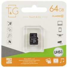 Карта памяти T&G 64GB microSDHC class 10 UHS-I U3 (TG-64GBSDU3CL10-00)