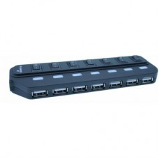 Концентратор Mediarange USB 2.0 hub 1:7, bus-powered, black (MRCS504)