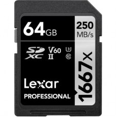 Карта памяти Lexar 64GB SDHC class 10 UHS-II 1667x (LSD64GCB1667)