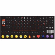 Наклейка на клавиатуру SampleZone непрозрачная чорная, бело-оранжевый (SZ-BK-RS)