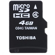Карта памяти Toshiba 4Gb microSDHC class 4 (SD-C04GJ(BL5A)